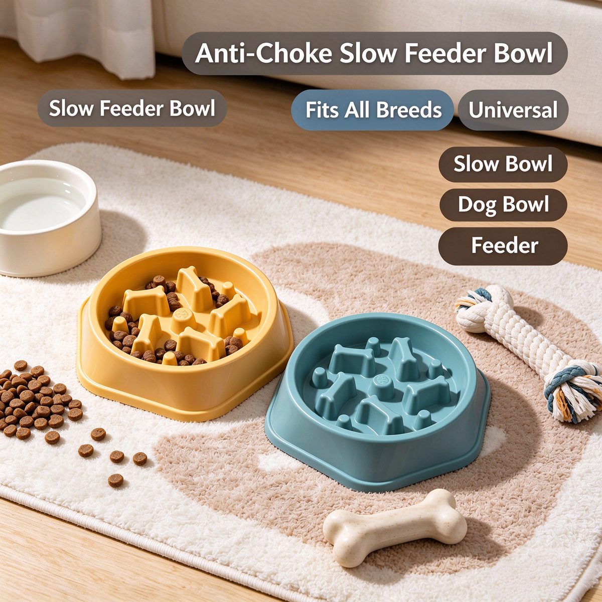 Silicone Slow Feeder Dog Bowl – Non-Slip Maze Design