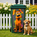 Outdoor Trash Can Sticker - Funny Animal Bin Decal For Yard & Garden Decor