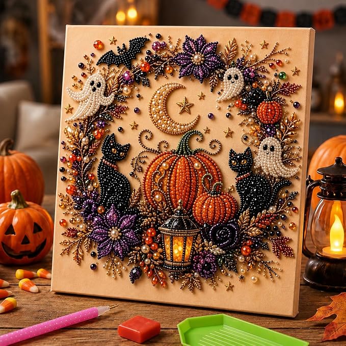 Halloween Pearl Diamond Painting Kit – 5D Craft Set