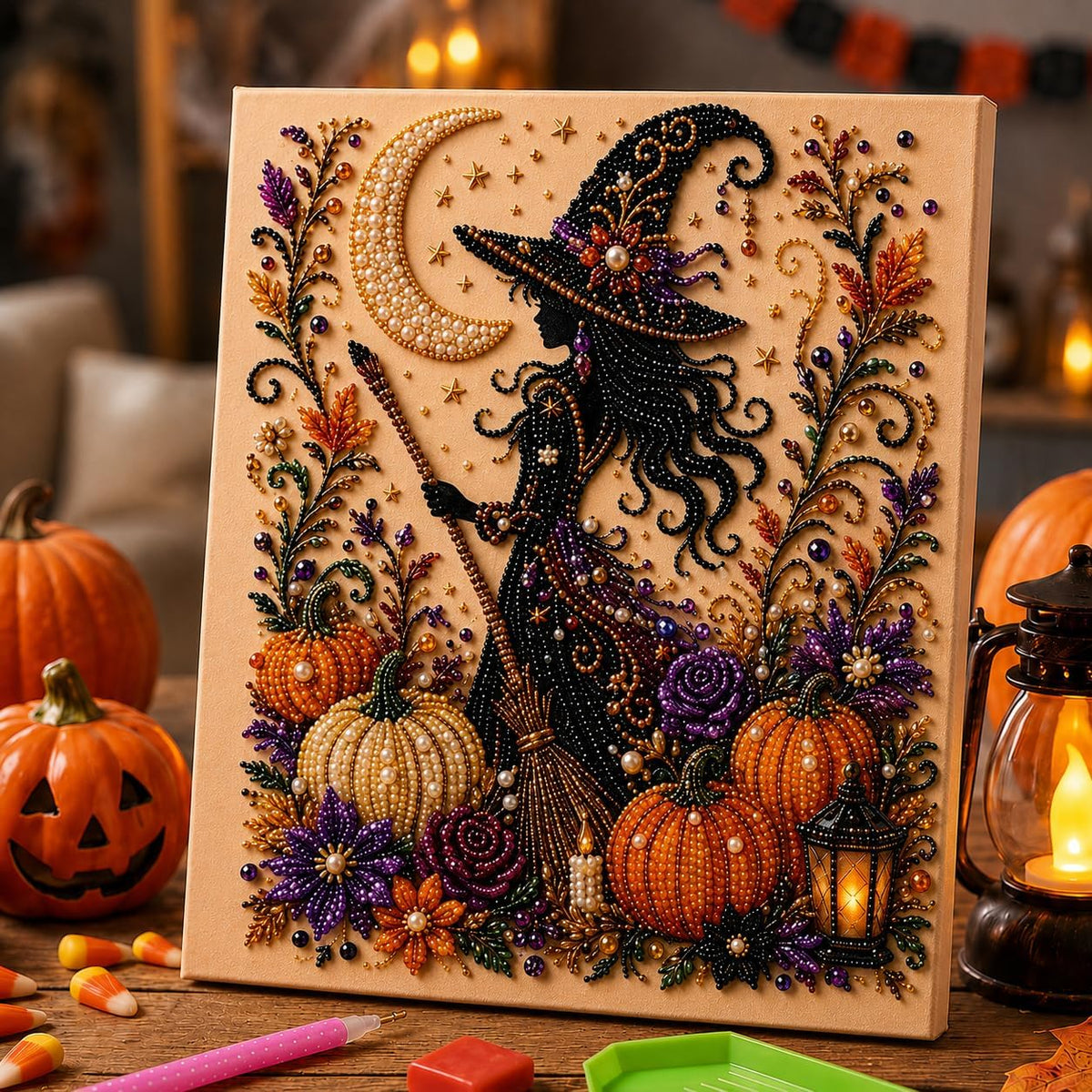 Halloween Pearl Diamond Painting Kit – 5D Craft Set