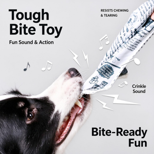 Squeaky Crinkle Dog Toy – Plush Enrichment Toy